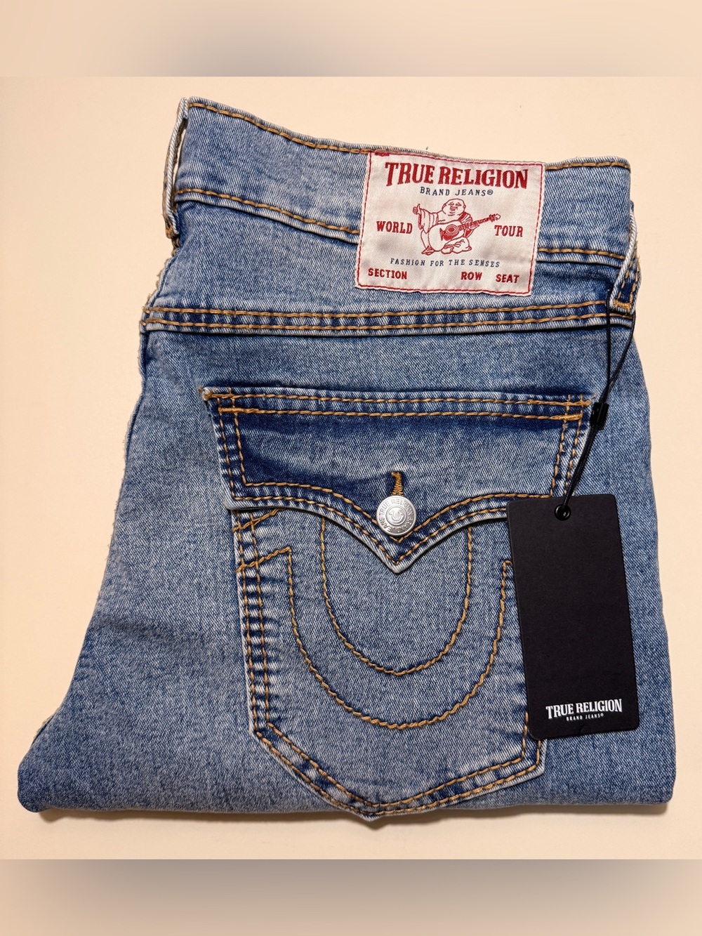 True Religion Blue men’s Jeans with Signature Back Pocket(Brand New)